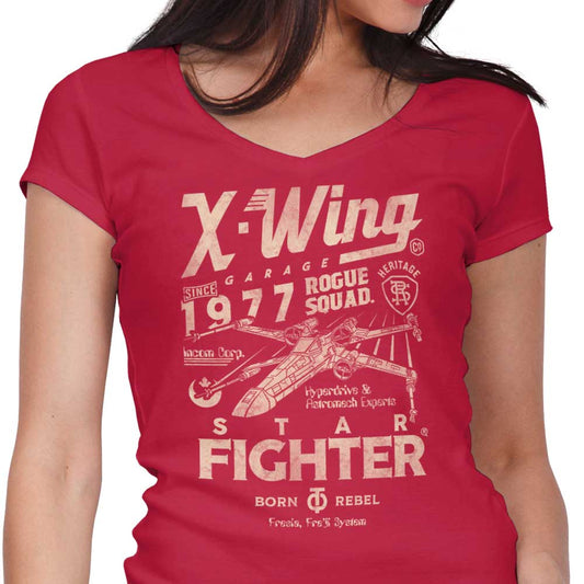 Star Fighter Garage - Women's V-Neck