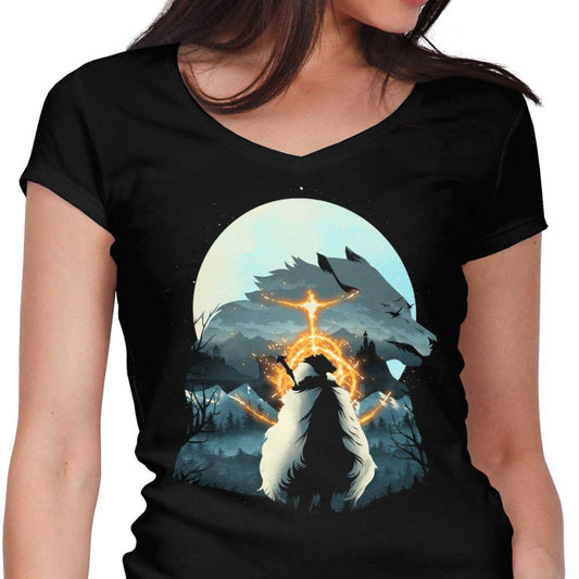 The Half Wolf - Women's V-Neck