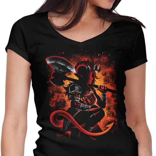 The Tiefling Warrior - Women's V-Neck