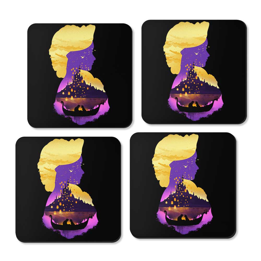 Tower Princess Silhouette - Coasters