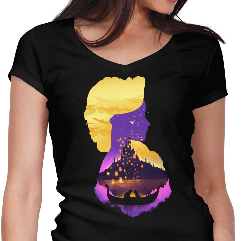 Tower Princess Silhouette - Women's V-Neck