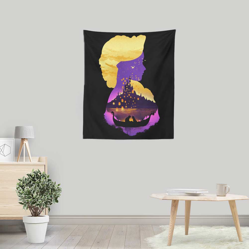 Tower Princess Silhouette - Wall Tapestry