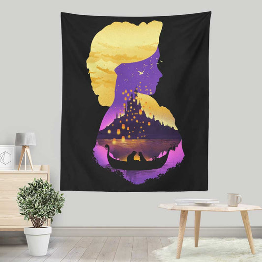 Tower Princess Silhouette - Wall Tapestry