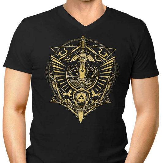 True Heroes Never Die (Gold) - Men's V-Neck