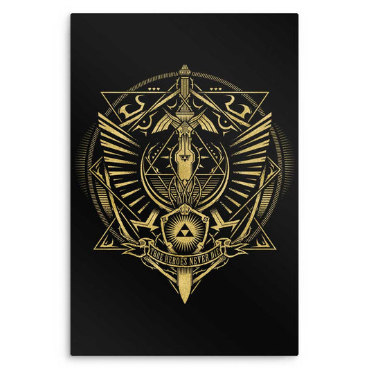 True Heroes Never Die (Gold) - Metal Print