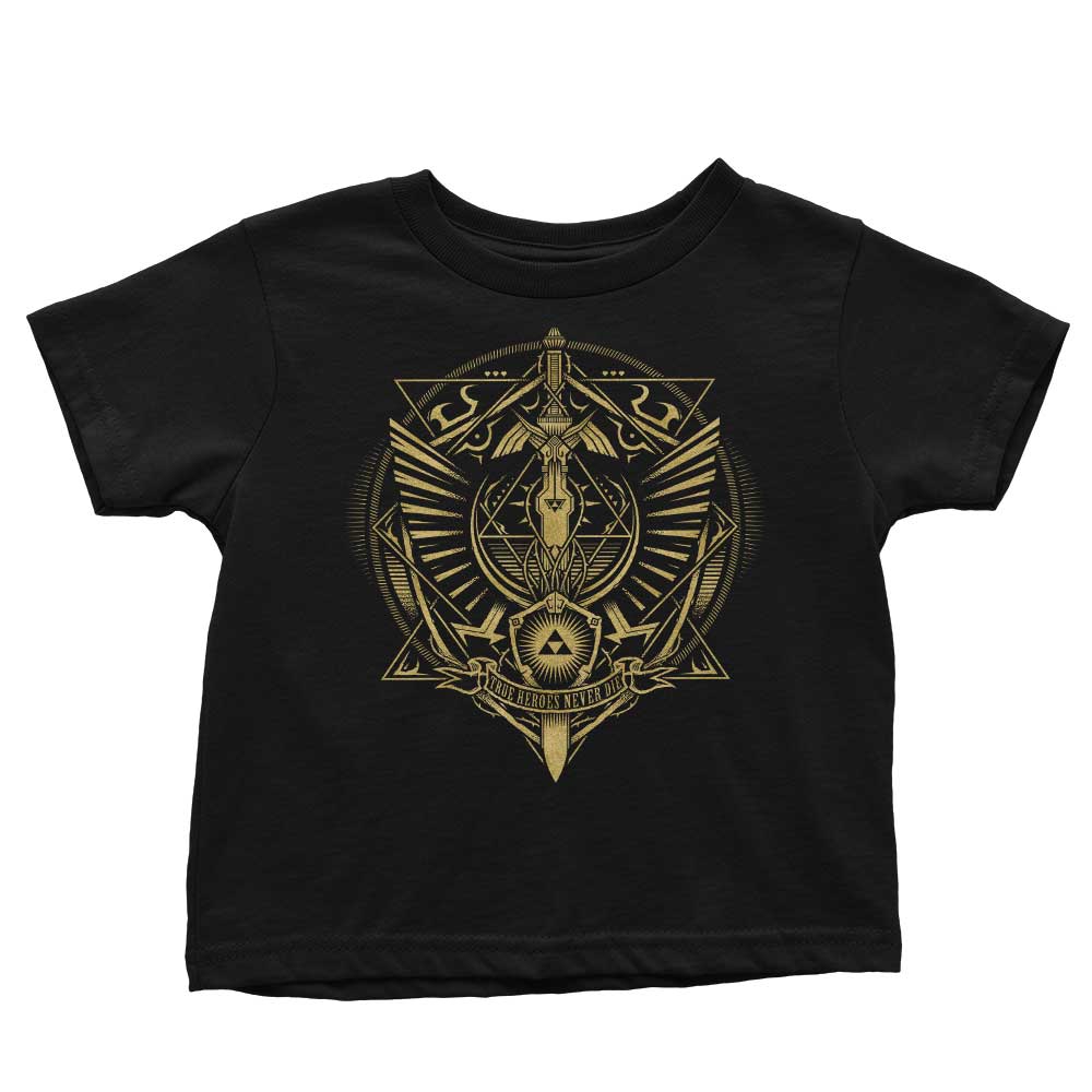 True Heroes Never Die (Gold) - Youth Apparel