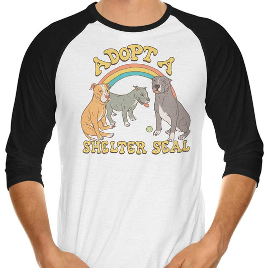 Adopt a Shelter Seal - 3/4 Sleeve Raglan T-Shirt