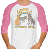 Adopt a Shelter Seal - 3/4 Sleeve Raglan T-Shirt