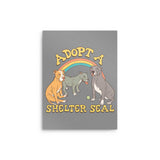 Adopt a Shelter Seal - Metal Print