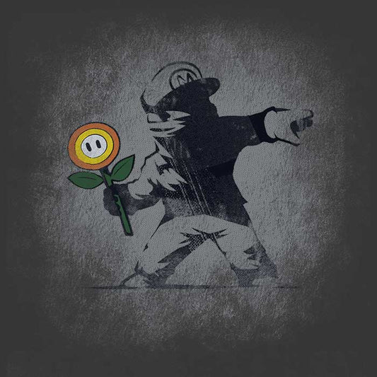 Banksy Flower - Ringer T-Shirt