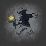 Banksy Flower - Ringer T-Shirt