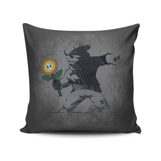 Banksy Flower - Throw Pillow