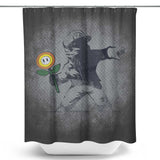 Banksy Flower - Shower Curtain