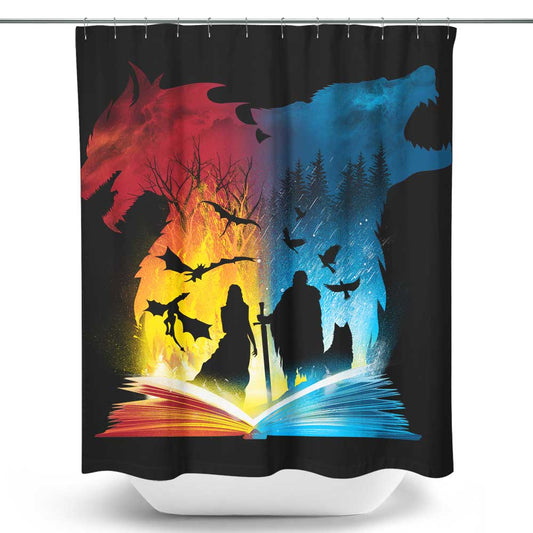 Book of Fire and Ice - Shower Curtain