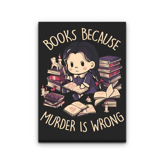 Books Over Murder - Canvas Print