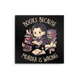 Books Over Murder - Metal Print