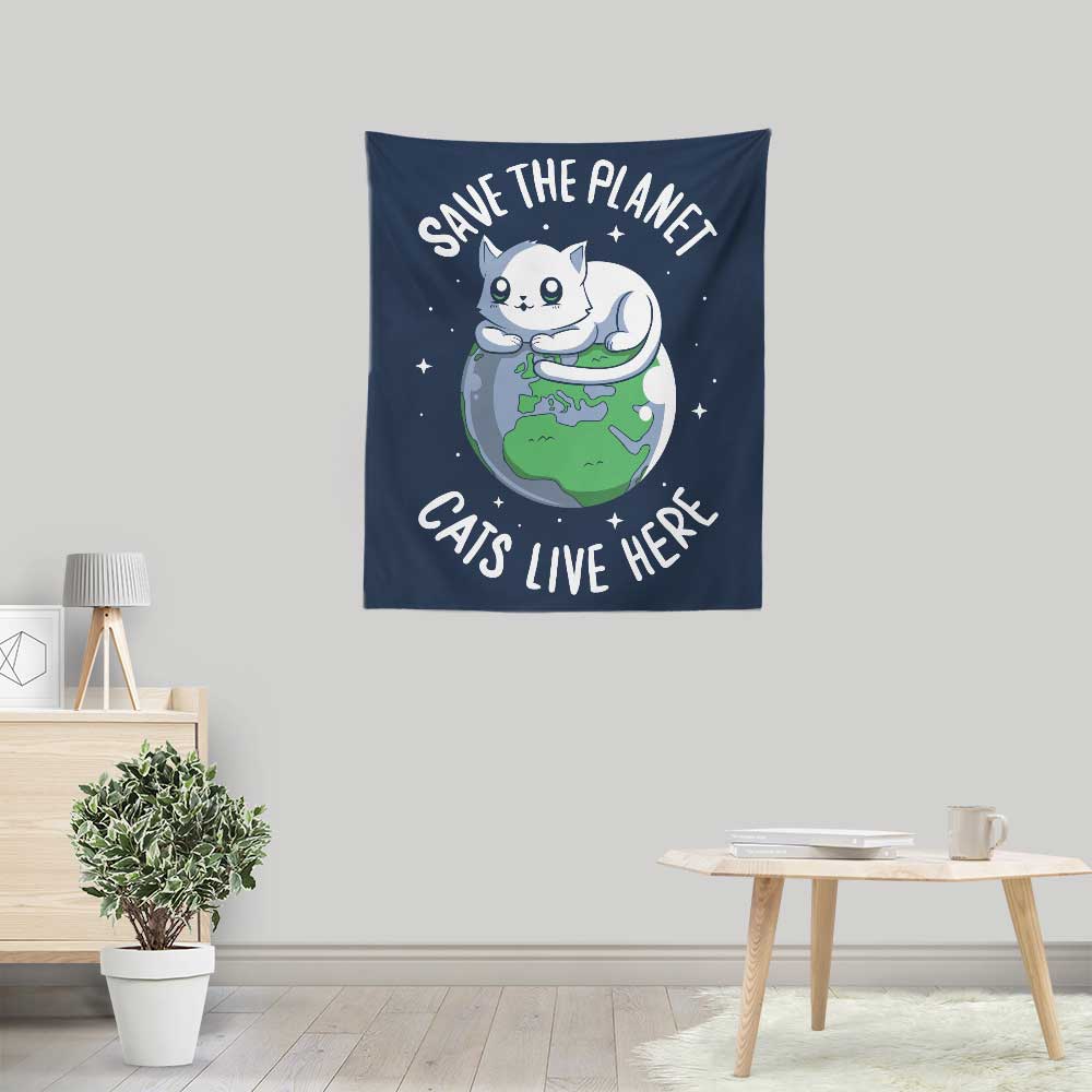 Cats Live Here - Wall Tapestry