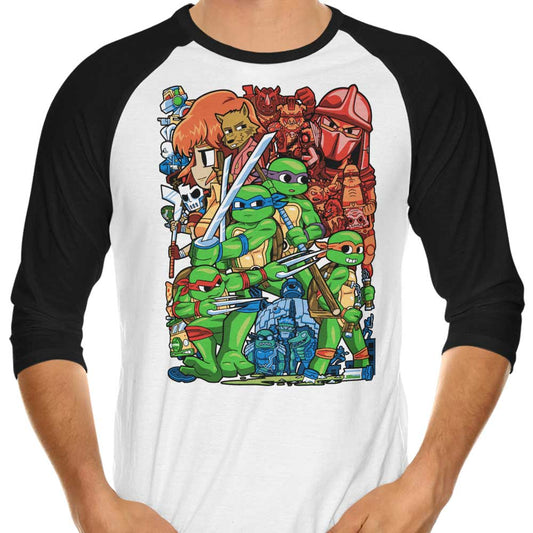 Cowabunga Pilgrim - 3/4 Sleeve Raglan T-Shirt