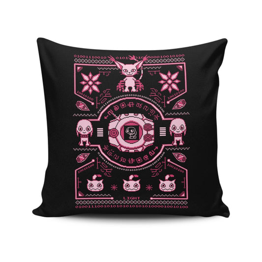 Digital Light Sweater - Throw Pillow