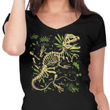 Dilophosaurus Fossils - Women's V-Neck