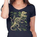 Dilophosaurus Fossils - Women's V-Neck