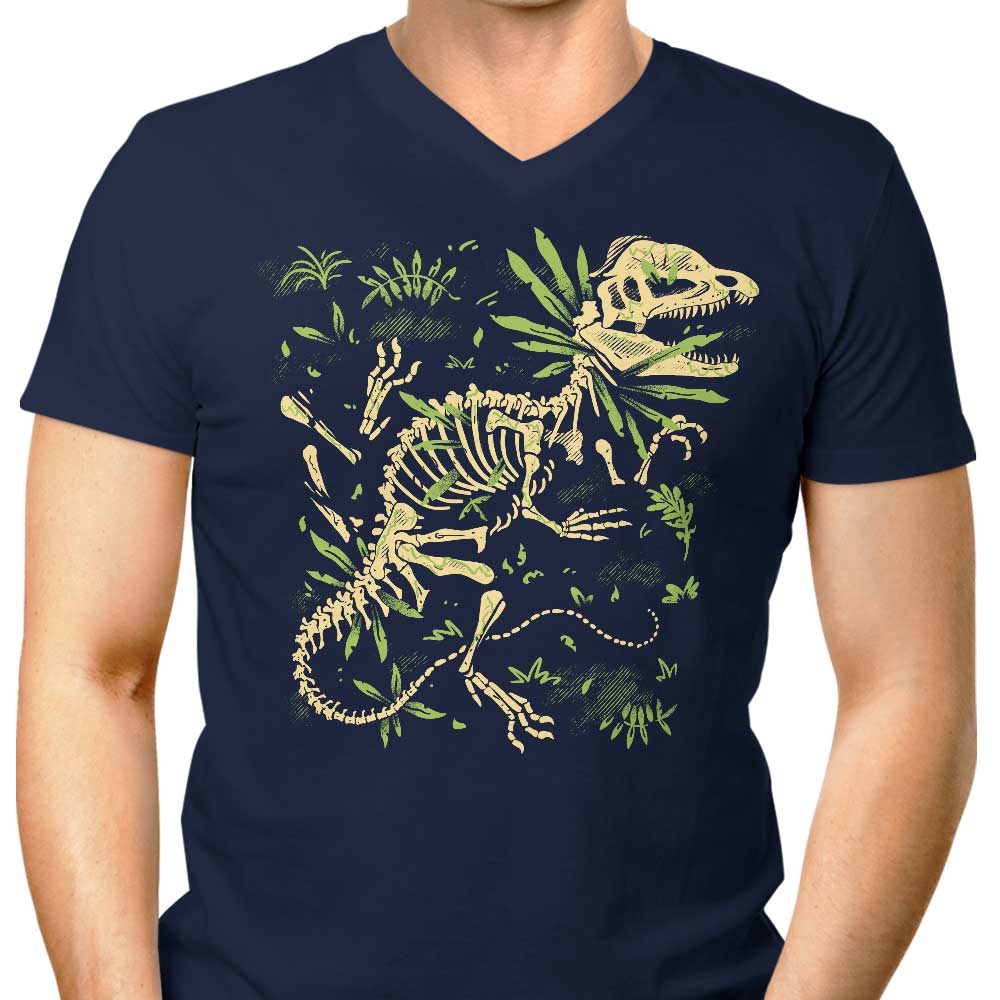 Dilophosaurus Fossils - Men's V-Neck