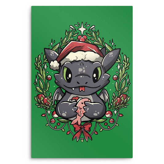 Dragon Christmas - Metal Print