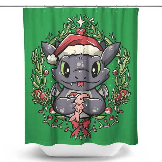 Dragon Christmas - Shower Curtain