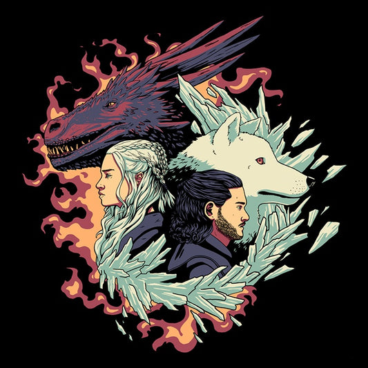 Dragons and Wolves - Fleece Blanket