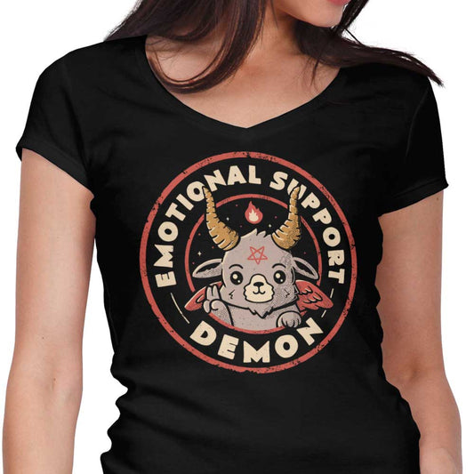 Emotional Support Demon - Women's V-Neck