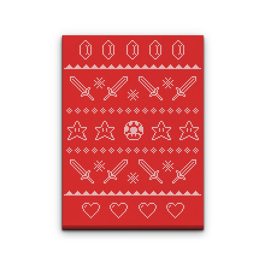 Festive Gaming Sweater - Canvas Print