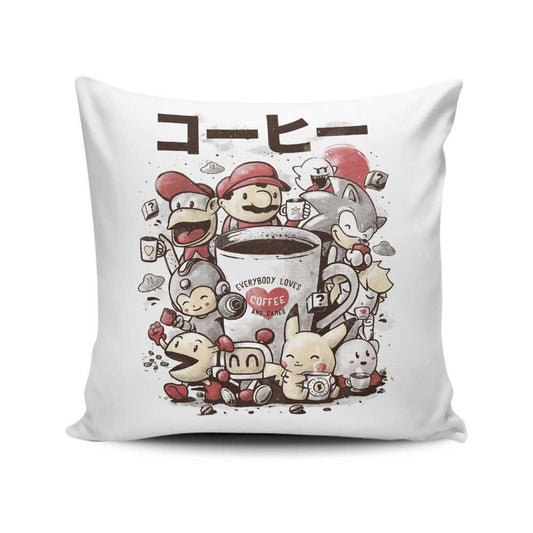 Games and Coffee - Throw Pillow