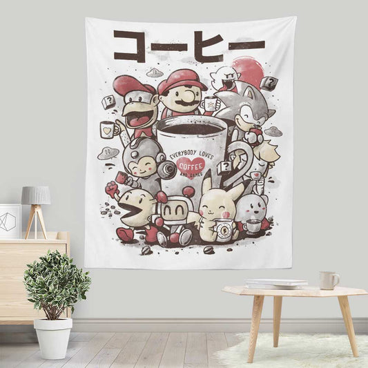 Games and Coffee - Wall Tapestry