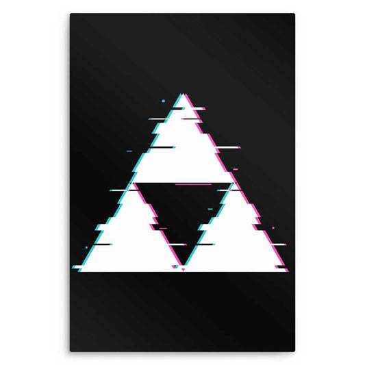 Glitch Triforce - Metal Print