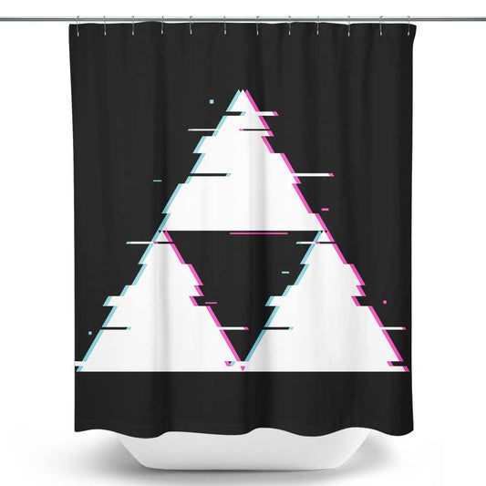 Glitch Triforce - Shower Curtain