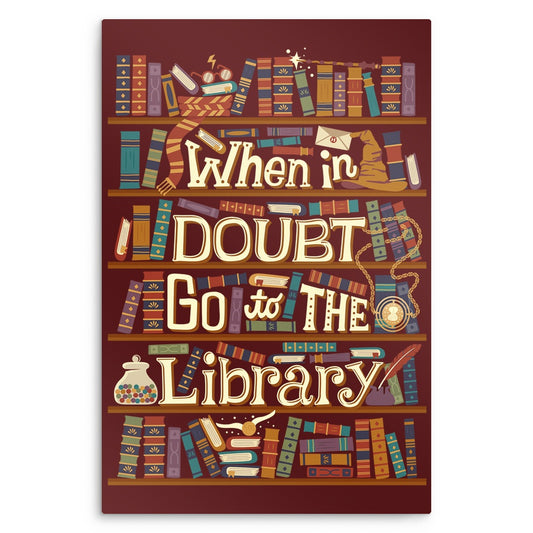 Go to the Library - Metal Print