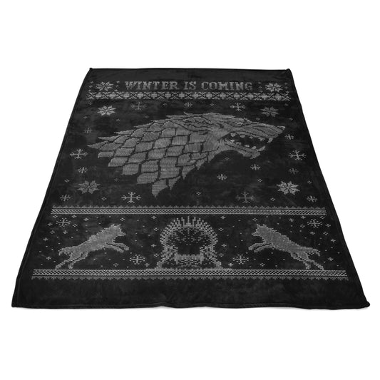 Grey Wolf Sweater - Fleece Blanket