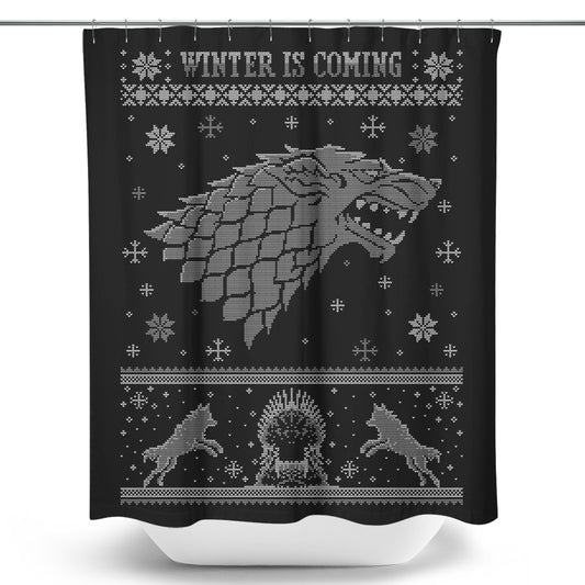 Grey Wolf Sweater - Shower Curtain