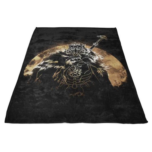 Half Wolf Orb - Fleece Blanket