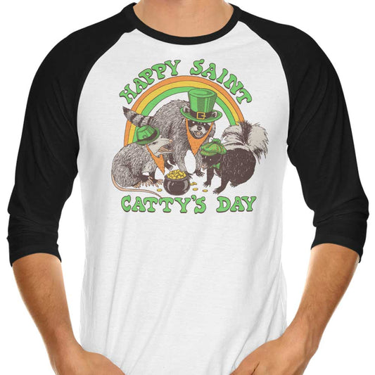 Happy Saint Catty's Day - 3/4 Sleeve Raglan T-Shirt