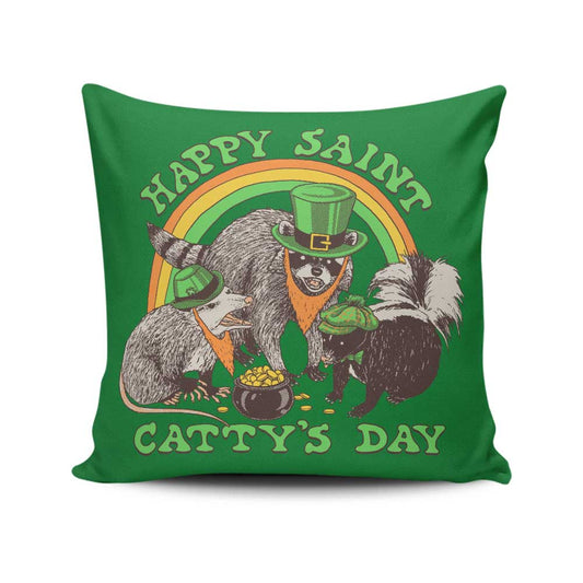 Happy Saint Catty's Day - Throw Pillow