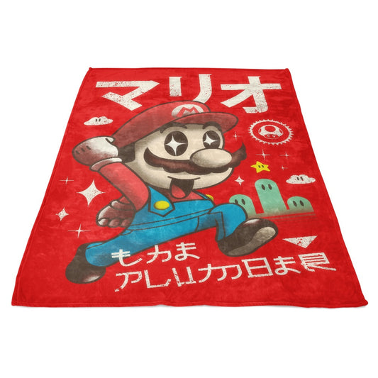 Kawaii Red Plumber - Fleece Blanket