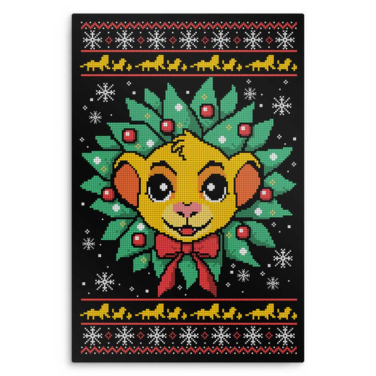 Lion Christmas - Metal Print