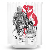 Lone Hunter and Cup - Shower Curtain