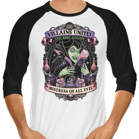 Mistress of All Evil - 3/4 Sleeve Raglan T-Shirt