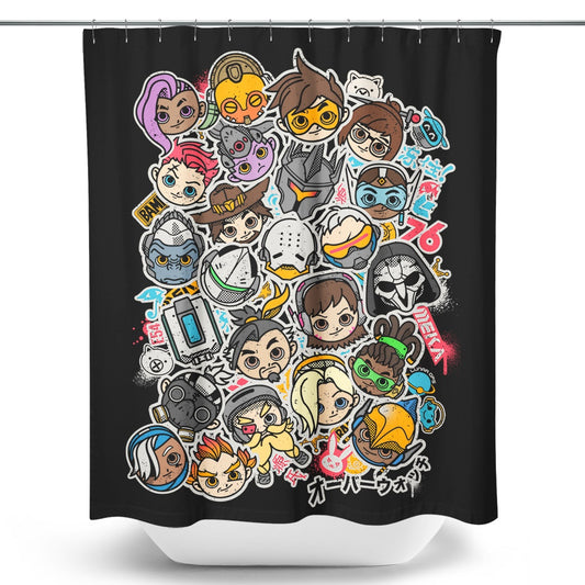 Overcute Heroes - Shower Curtain