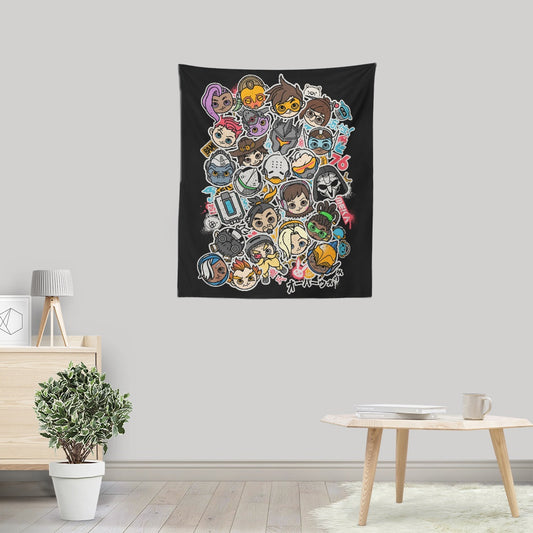 Overcute Heroes - Wall Tapestry