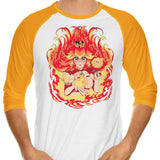 Peach Fire - 3/4 Sleeve Raglan T-Shirt