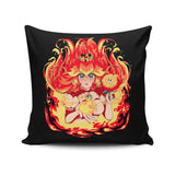 Peach Fire - Throw Pillow