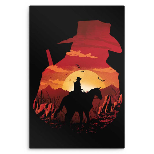 Red Dead Sunset - Metal Print